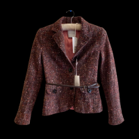 BNWT Anna Thomas Womens Size 6 / 8 Roosevelt Brick Red Jacket RRP $1050